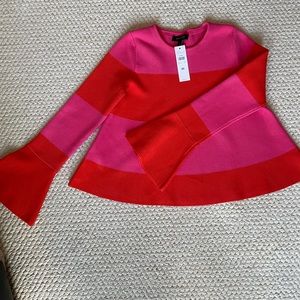Ann Taylor bell sleeve cropped swing sweater.